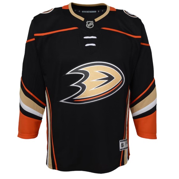 Anaheim Ducks Youth Hockey Jersey (S/M) NHL Licensed – Black, Orange & Gold - Picture 1 of 14